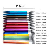 Juego De 12 Pares De Agujas De Tejer Interchangeables De Aluminio Con Oxígeno Doble Color Desmontables Herramientas De Tejer Para Manualidades Y Creación De Ropa - details 1