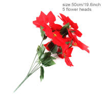Arreglo De Poinsettias Artificiales Rojas Para Navidad Decoración De Árbol De Navidad Y Interior Exterior Joy-enlife - details 2