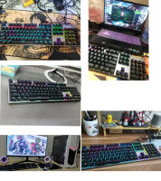 Teclado Mecánico GK410 De 104 Teclas Panel Metálico Luz RGB Verde Negro Té Juegos Completo Sin Impacto Para Computadora - details 24