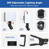 Lámpara De Video LED Portátil Con Clip Para Teléfono Laptop Computadora 2000mAh Recargable Para Videoconferencia Vlog Luz - details 10