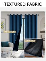 Cortinas De Blackout 100% Con Tope De Grommets Para Decoración De Hogar Sala De Estar Dormitorio Cocina Aislamiento De Luz Modernas - details 5