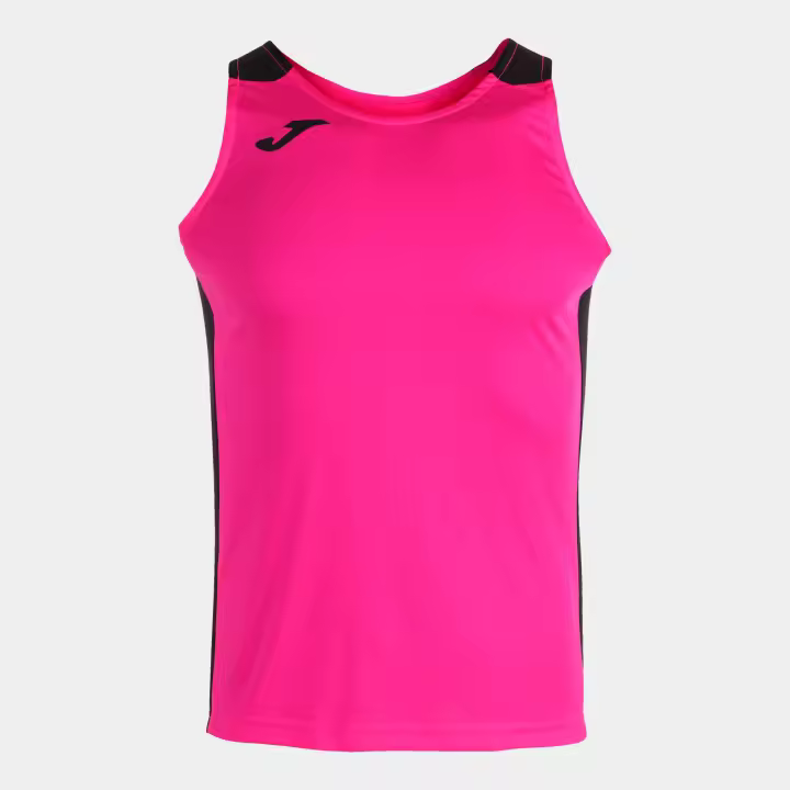 Camiseta S/M Hombre JomaRecord II 102222 Rosa Flúor Negro 031 Transpirable - 1