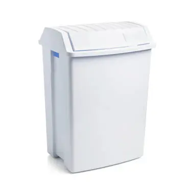 PAPELERA 49 L. C/TAPA BASC. BLANCO        (40x35,5x57,5) - 1