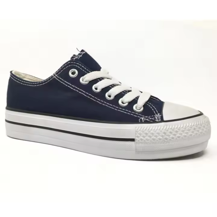 Zapatilla Mujer, Lona, Blancas, Tejano Azul, Rojos, Suela Doble, Cierre Cordones, Deportivas Primavera Verano Casual - 1