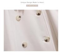 Vestido Elegante Para Mujer Con Doble Botón Y Cinturón Longitud Pierna Vestido Oscuro Blanco A-Line Estilo Oficina Moda Otoño 2025 - details 14
