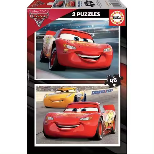 PUZZLE CARS 3 2X48-PIEZAS EDUCA BORRAS Raíz EDADES EDAD DE 3 A 6 AÑOS Todos los juguetes PUZZLES NIÑOS - 1