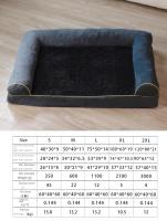 1pc Sofá para Perros, Estampado Sólido, Forma Rectangular, con Relleno de Fibra de Poliéster Desmontable, Sofá de Peluche para Perros con Funda Extraíble, para Todas las Razas, Cama para Mascotas Lavar en Máquina - details 1