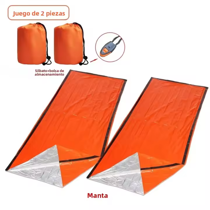 Bolsa De Sueño De Sobrevivencia Portátil Impermeable Para Camping Al Aire Libre Equipo De Seguridad Primera Ayuda Rescate Mylar Aislante De Térmica - 1