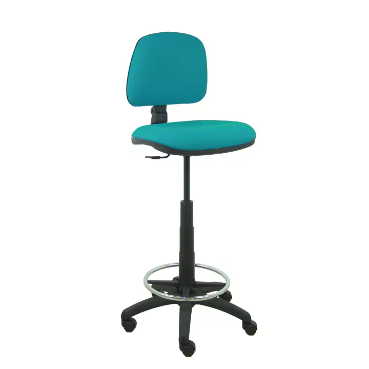 Piqueras Y Crespo Taburete Ergonómico Regulable en Altura con Respaldo y Aro Reposapiés Cromado - 1