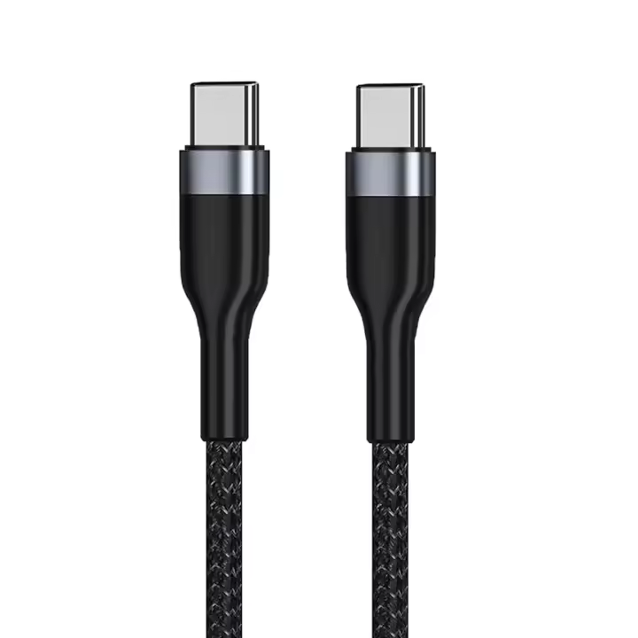Cable USB C a USB C de 65 W de carga rápida, cable de datos trenzado tipo C para MacBook Air/Pro, iPad Air 4/Pro 2020/Pro 11 - 1
