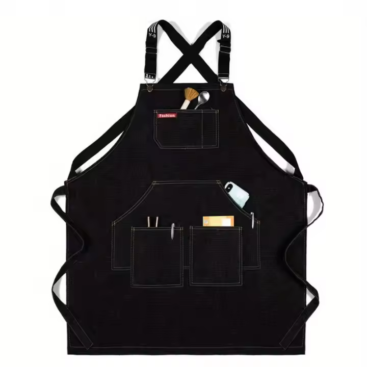 Delantal De Teléfono Denim Para Cocina Restaurante Barbería Chef Barba Y Cabello Café Tienda BBQ Adecuado Para Hombres Y Mujeres - 1