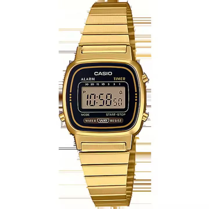 Casio LA670WGA-1 - Reloj Digital Retro Vintage, Dorado Elegante con Cronómetro y Temporizador - 1