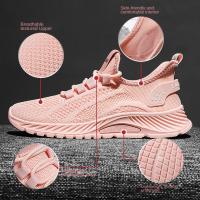 Zapatos Casuales Para Mujer En Malla Antideslizantes Con Cordones Elásticos Y Punta Redonda Suela Suave Transpirables Para Caminar Y Deporte - details 3