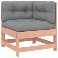 vidaXL Sofá esquinero con cojines madera maciza de pino Pino natural, Pino blanco, Pino gris Conjunto Terraza Muebles Jardín Exterior Juego de Muebles de jardín Mueble Jardín Exterior Muebles de Salon Exterior - details 2