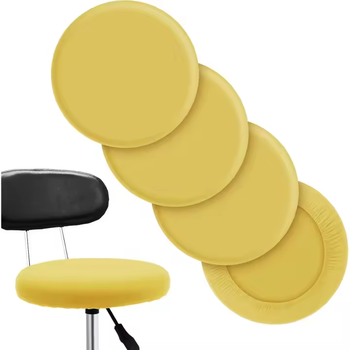 Fundas para taburetes de bar redondos, lavables, fundas de cojín elásticas para sillas de bar de 14 a 17 pulgadas (negro, 4) - 1