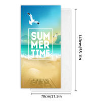 Toalla de playa de microfibra de poliéster finamente tejido, toalla de baño estampada cepillada, toalla de playa absorbente - details 5