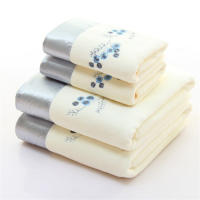 Juego De Toallas De Microfibra Bordadas 4 Piezas 2 Toallas De Baño 140x70cm Y 2 Toallas De Rostro 75x35cm Secado Rápido Toallas Para Baño - details 1