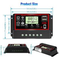 Controlador PWM 100A 12V 24V Automático Para Sistema Solar Carga De Panel Solar 2-USB 5V Con Pantalla LCD Accesorio Para Sistema Solar - details 3