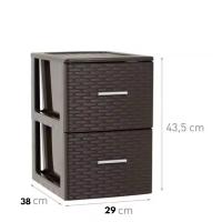 Plastic Forte - Cajonera de Plástico Volga Rattan Antracita / Wengué / Blanco Decoración Hogar Oficina - details 0