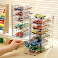 Caja De Exhibición Transparente Multi-Nivel Para Modelo De Coche De Rueda De Aire Aluminio 1:64 Con Cajón Doble Organizador De Juguetes Moderno Para Garage - details 0