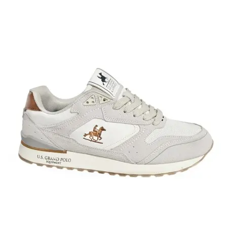 Zapatilla Marca Grand Polo Casual Hombre Referencia: GPM513301 Blanco U.S. Grand Polo  Zapatilla deportiva casual moda joven, modelo confortable, con logo bordado en lateral y U.S. Grand Polo Equipment serigrafiado en la suela - 1