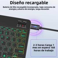 Teclado Bluetooth Con Iluminación Retroiluminada Y Ratón Para iPad Teclado Wireless Rechargeable Para iOS Android Windows Dispositivos De 10 Pulgadas - details 4