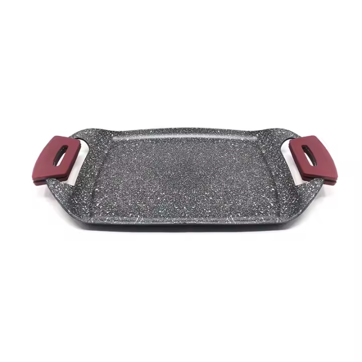 STARLEY-Lifestyle Plancha Lisa Aluminio Forjado Sartén Para Barbacoa Multifunción Con Mangos De Silicona Extraibles Antiadherente Resistente Para Horno Inducción y Todo Tipo De Fuegos - 1