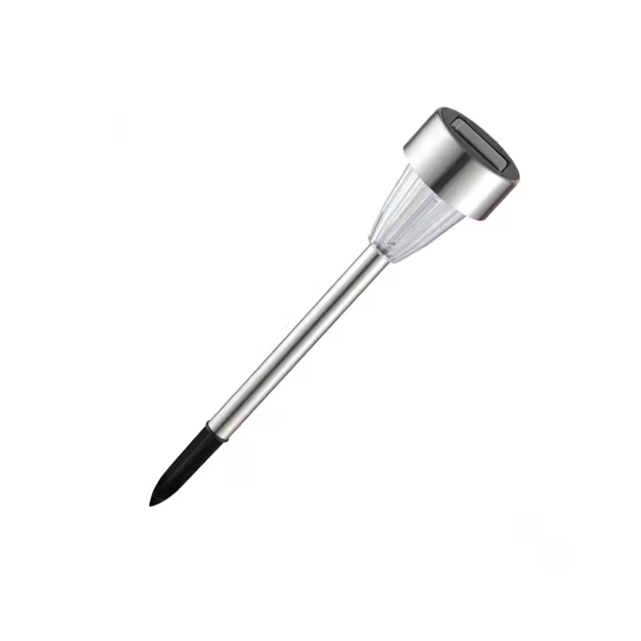 Aigostar Luz ideal para iluminar y embellecer tus espacios exteriores solar LED de ambiente para césped en acero inoxidable, diseño recto y elegante. Proporciona una brillante luz blanca de 6500K - 1