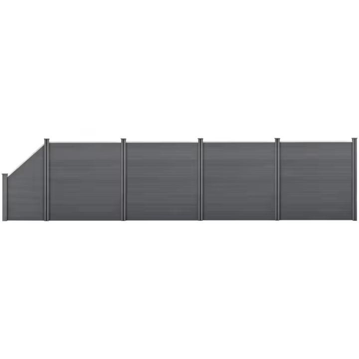 Valla de jardín de WPC - Pantalla de privacidad - 183 x 799 cm - Gris [neu.holz] - 1