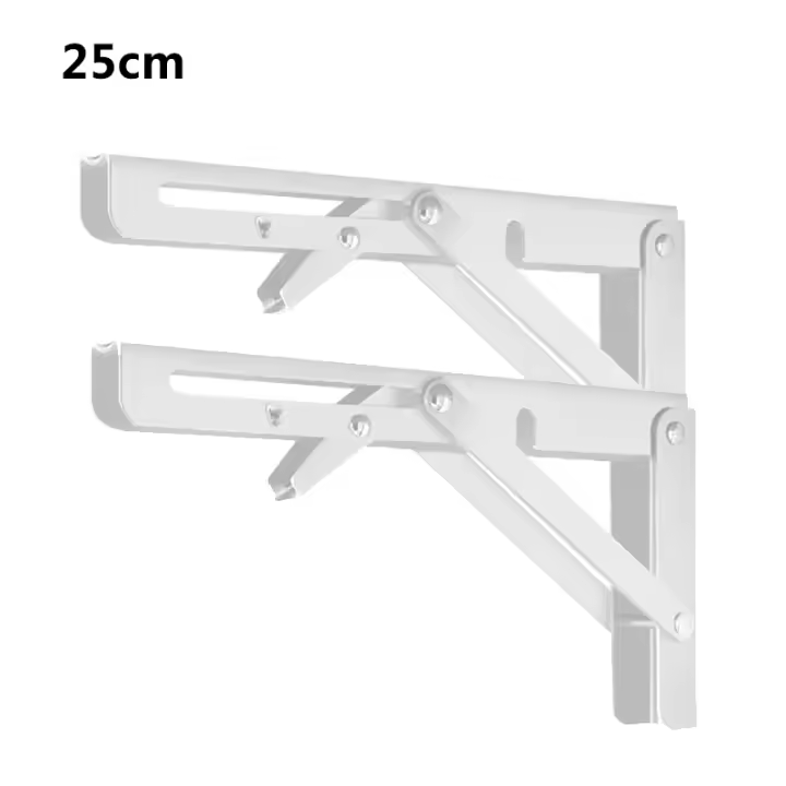 2Pcs Soporte De Ángulo Triangular Plegable Para Estantes Y Mesas Ajustable Y Resistente Montado En La Pared Herramientas Domésticas Con Tornillos Material De Acero Inoxidable - 1
