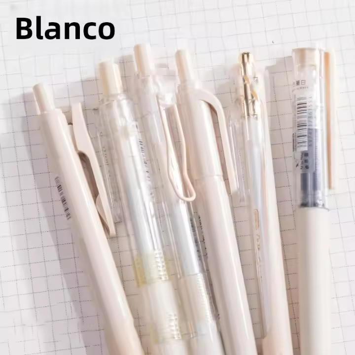 6pcs Bolígrafos De Gel Retráctiles 0.5mm Tinta Negra Punto Fino Cómodo Para Escribir Smooth Para Escuela Y Oficina - 1