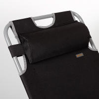 Tumbona plegable y reclinable Aktive negra, Antivuelco, material acero y textileno, medidas 178x60x89cm, Peso máx. 110Kg. - details 4