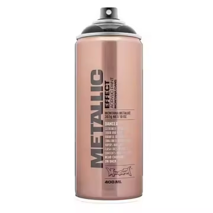 Montana Cans Efecto Metálico Color Negro 400ml. - acabado satinado duradero, resistente a la luz y al desgaste, presión media, para metal, porcelana, cerámica, albañilería, madera, vidrio, pantallas y todo tipo de superficies - 1