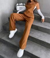 Monopiece Retro Europeo Y Americano Para Mujer Con Bolsillos De Color Sólido Pantalones Casuales Y Sueltos De Overal - details 4