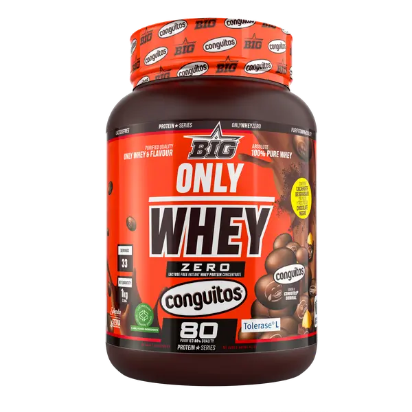 Big Only Whey Zero Conguitos 1-2kg  Proteína de Suero Sin Lactosa - Sabor Conguitos Original - 1