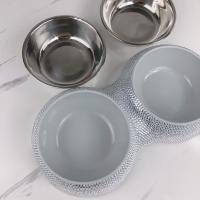 Tazón De Alimentos En Forma De Diamante Para Perros Y Gatos De Acero Inoxidable Desmontable De Dos Capas Nuevo 2024 - details 4