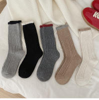 Calcetines Para Mujer Estilo Japonés Sencillo Moda Gruesos Cálidos Transpirables De Lana Calcetines Casuales De Alta Calidad Talla Única - details 6