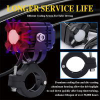 Faros Auxiliares De Motocicleta LED De Doble Color Blanco Amarillo Con Choque Bajo Consumo Luz De Conducción Brillante Antiniebla Impermeable Universal Hi/Lo Beam - details 4
