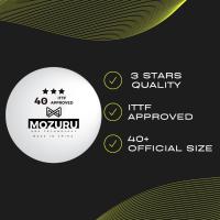 6 PELOTAS DE TENIS DE MESA-PIN PONG PROFESIONAL, MARCA MOZURU, 3 ESTRELLAS, APROBADAS IITF, MATERIAL ABS CON COSTURA - details 1