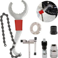 Kit De Herramientas Para Bicicleta 6 Pcs Herramientas De Reparación Profesionales Para Bicicleta De Montaña Con Retirador De Casette 3-en-1 Llave Y Rompe Cadena - details 0