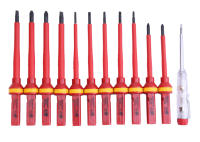 Kit De Destornilladores Aislados VDE 1000V 13 Piezas Con Cabezales De Cr-V Magnéticos Para Electricistas Herramienta De Reparación - details 4
