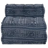 Pouffe Modular vidaXL Indigo 70x70x54 Tela - details 2