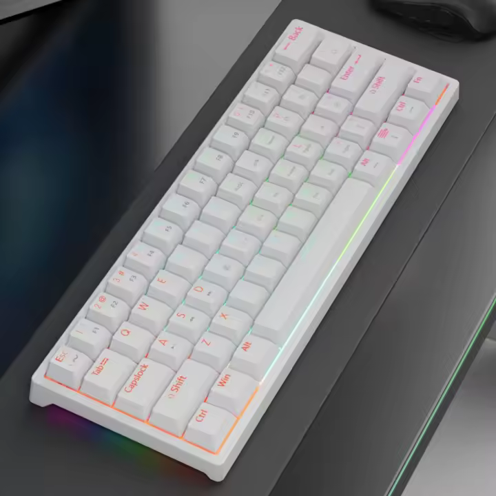 Teclado Mecánico De Juego USB MUCAI MK61 61 Teclas Switch Rojo Cableado Con Cable Desmontable RGB Retroiluminado Intercambiable Caliente - 1