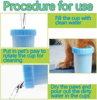 Dog Paw Cleaner 1 piezas de silicona Pet Cleaner Dog Foot Scrubber cepillo de limpieza Copa para mascotas baño Paw Grooming eliminación de suciedad barro azul perro grande - details 3