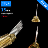 50pcs Desechables Y Estériles Microblading Agujas De Cejas 2 Filas 15Pins Maquillaje Permanente Tatuaje De Bordado - details 6