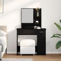 Mesa de Tocador de Roble Negro con Espejo - 86.5 x 35 x 136 cm - details 2