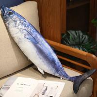Juguete De Peluche 3D Simulación Peces Mero Salmón Saury Cordero Cojín Creativo Para Sofá Regalo Para Niños Animal De Peluche Tipo Muñeco Relleno De Algodón PP - details 6