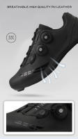 Zapatillas De Ciclismo Para Hombre Y Mujer Con Cierre Self-Locking Zapatos De Bicicleta MTB Con Placas Para Entrenamiento Interior En Bicicletas De Carril Y Estación De Ejercicio - details 1