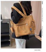Bolso de hombro de lona Oxford, bandolera de gran capacidad, versátil, estilo perezoso, Color sólido - details 0