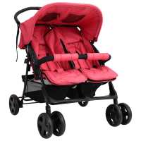 vidaXL Carrito para gemelos de acero rojo - details 0